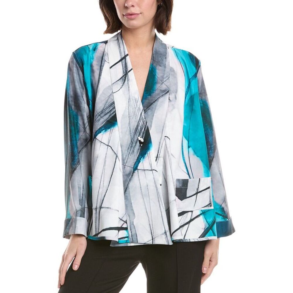 Lemon Grass Womens  Reversible Buttoned Cape Jacket, Green